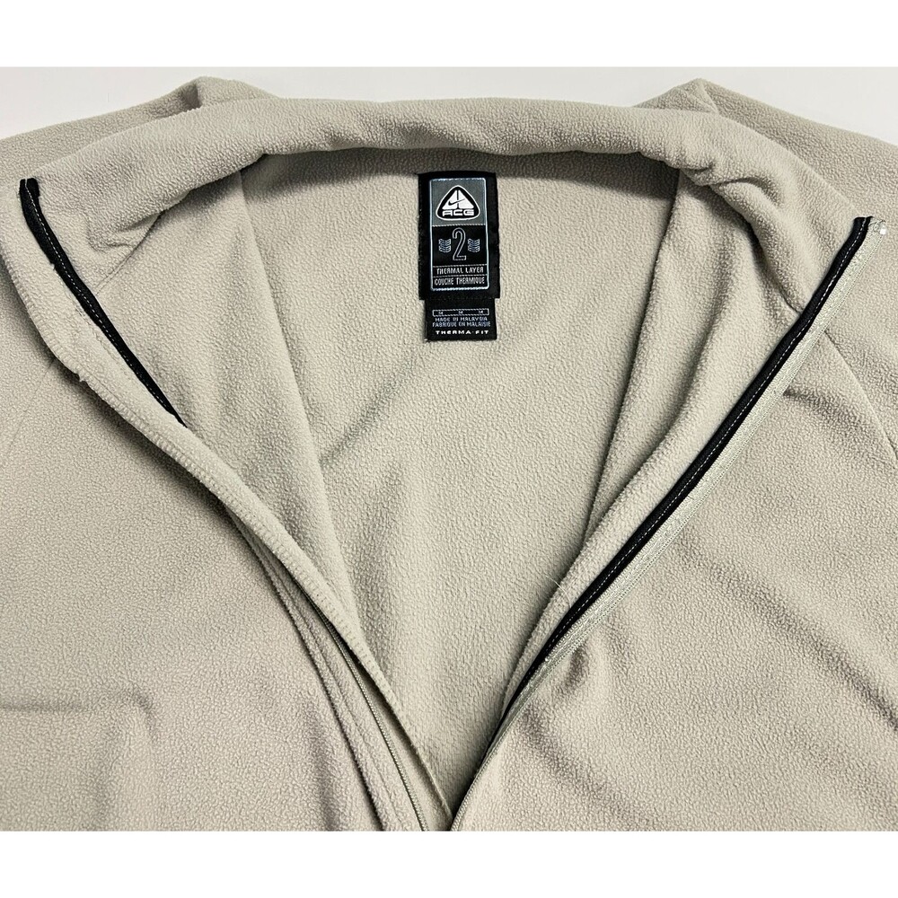 Nike ACG Thermal Layer 2 Fleece Quarter Zip Jacket Tan Khaki Therma-Fit Men's XL - Picture 3 of 11